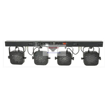 Black rectangular decorbites led par with four square spotlights and control panel featuring digital display in led par kit