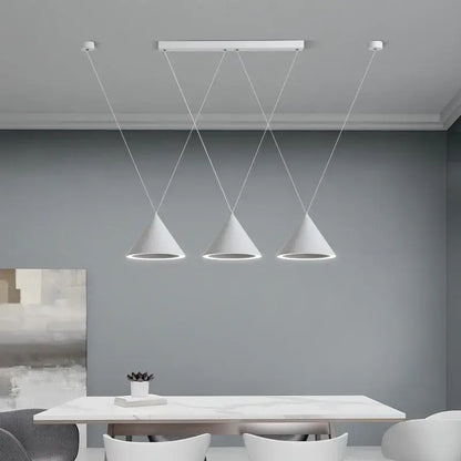 Modern white conical decorbites led pendant light with minimalist design for kitchen island and dining table illumination