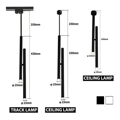 Black cylindrical decorbites led pendant light with adjustable cob led pendant light for living room ceiling surface mount