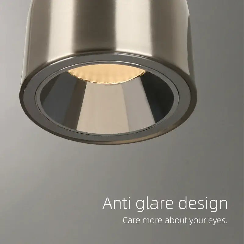 Modern brushed stainless steel decorbites led pendant light with warm focused glow and nordic brushed nickel finish