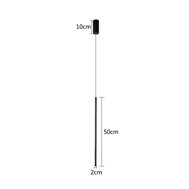 Black cylindrical DecorBites™ pendant light with 10cm top diameter and adjustable line strip for modern home decor
