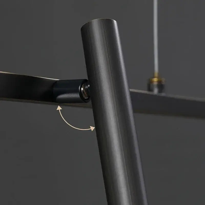 Black matte-finished metal ladder frame with sleek cylindrical design in decorbites led pendant light chandelier for modern decor