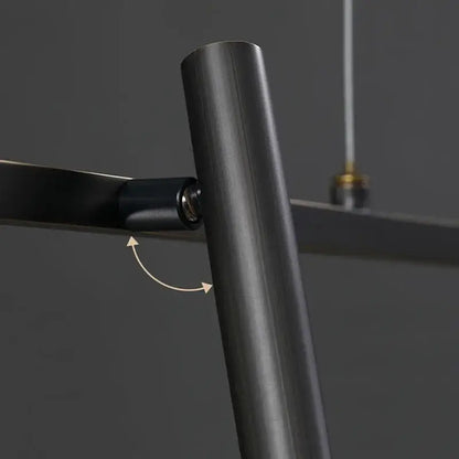 Black matte-finished metal ladder frame with sleek cylindrical design in decorbites led pendant light chandelier for modern decor
