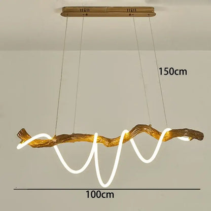 Decorbites led pendant light featuring a modern natural wood branch design with integrated white led lighting for indoor use