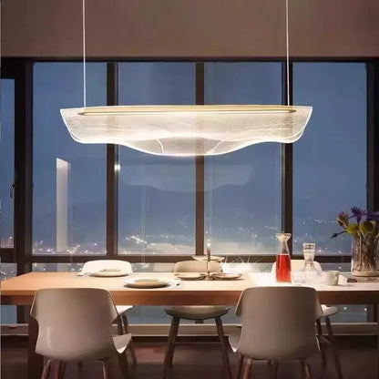 Modern minimalist decorbites led pendant light chandeliers with translucent cloud-like design and warm ambient glow for indoor use