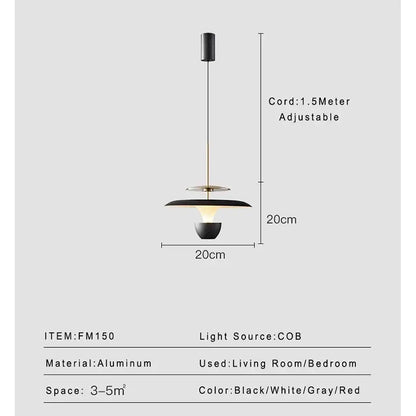 Modern black and white DecorBites™ LED pendant light with tiered aluminum design for kitchen and dining room decor
