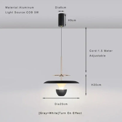 Modern black and white aluminum decorbites led pendant light with layered discs for kitchen dining bedroom use