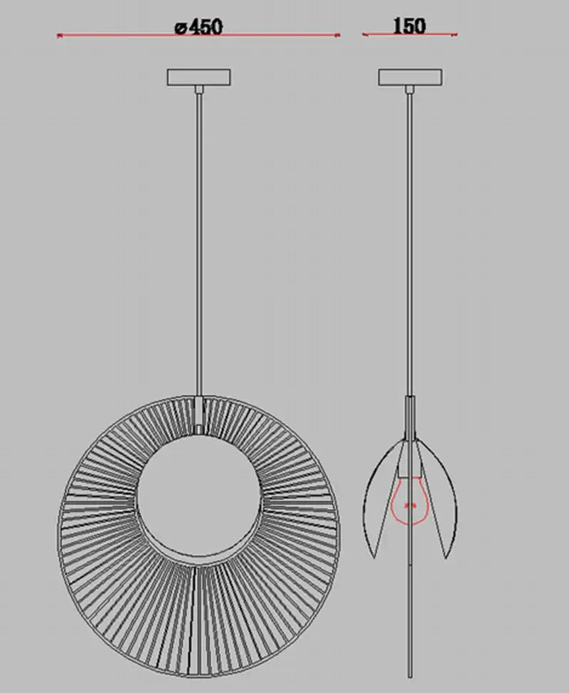 Modern DecorBites LED pendant light with sleek metallic frame and radial spoke design for loft bedroom decor