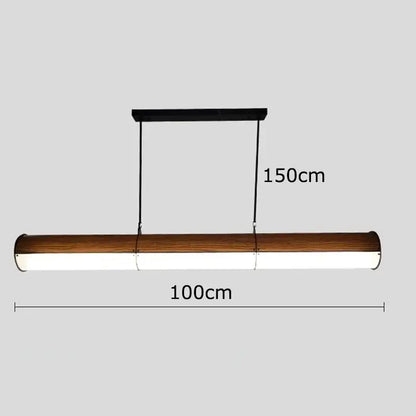 Modern decorbites led pendant light with wood-grain finish and integrated led lighting for living and dining rooms