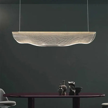 DecorBites led pendant light with wavy translucent glass and subtle internal lighting for modern living and dining rooms