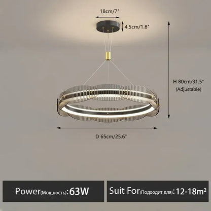 Modern minimalist decorbites led pendant light with sleek double-ring design in metallic silver and gold accents for living spaces