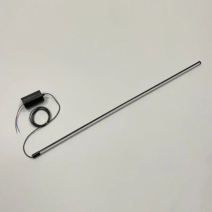 Black cylindrical sensor with wiring and metallic rod for DecorBites led pendant lights in dining room and bedroom decor