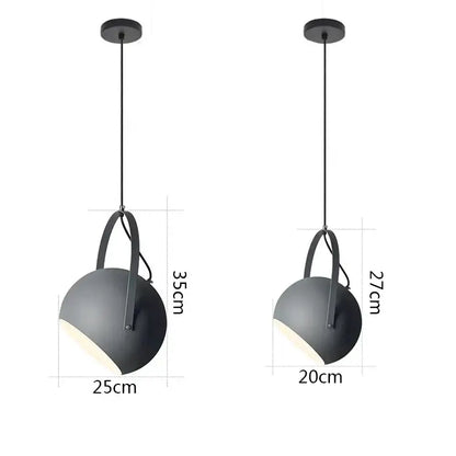 Matte black spherical pendant lights with sleek metal handle and cord by decorbites led pendant for dining and home decor lighting