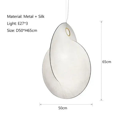 Elegant white silk pendant lights with sleek metal frame and gold-toned hardware by DecorBites led pendant lights