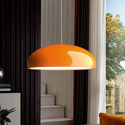Vibrant orange dome-shaped decorbites led pendant light with glossy finish ideal for living dining and kitchen spaces
