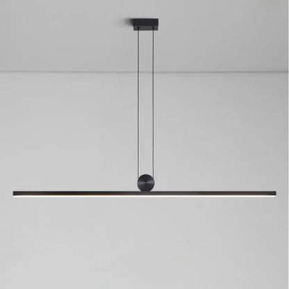 Black decorbites led pendant light with sleek aluminum rectangular design and central sphere for modern chandelier use