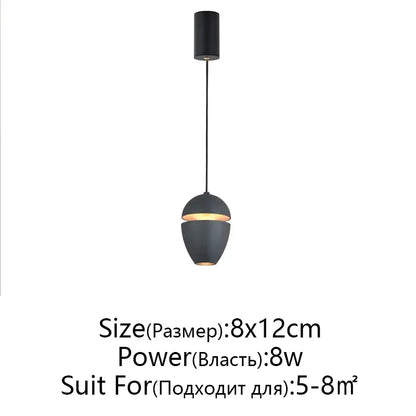 Modern black DecorBites LED pendant lights with oval shade and warm interior lighting for bedside and restaurant use