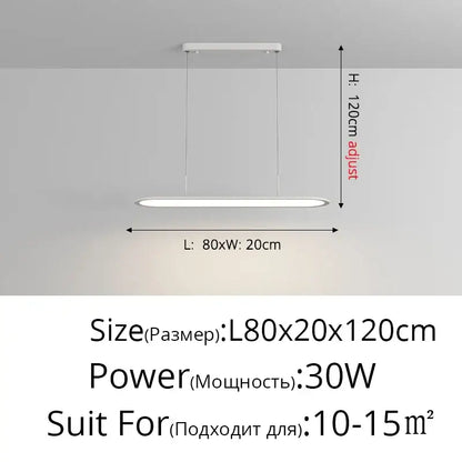 Modern minimalist white decorbites led pendant lights with sleek rectangular design and adjustable height for indoor lighting
