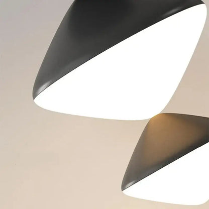 Modern black geometric pendant lights with bright white interiors by DecorBites LED pendant for indoor lighting
