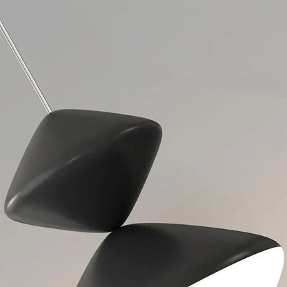 Black matte-finished geometric decorbites led pendant lights with sleek angular design for modern indoor lighting