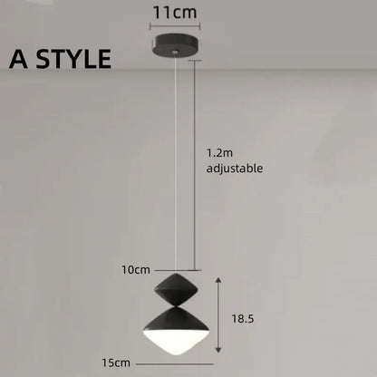Black modern decorbites led pendant lights with stacked diamond shades and adjustable 1.2m hanging length for indoor use