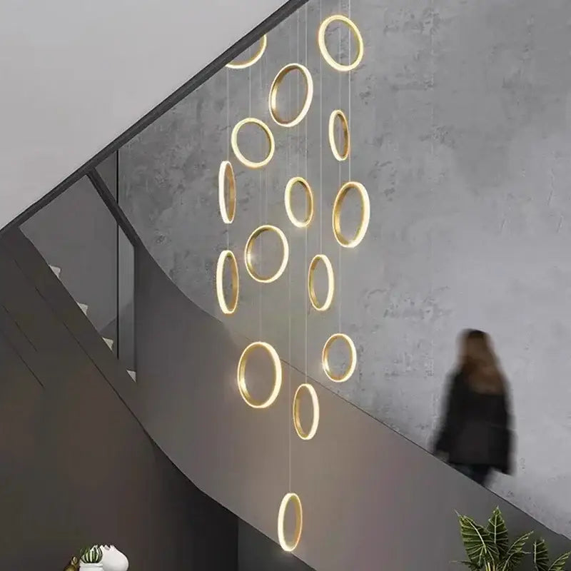 Decorbites™ led pendant lights modern minimalist golden circular pendant lights for living and dining room