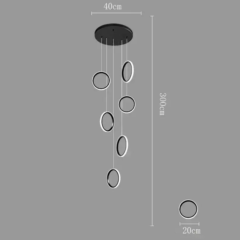 Decorbites™ led pendant lights featuring modern black and white circular design for living and dining rooms