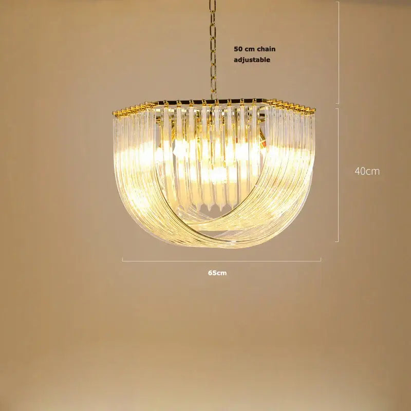 Decorbites led postmodern gold silver chandelier with cascading clear glass rods and warm glowing lights for foyer lighting