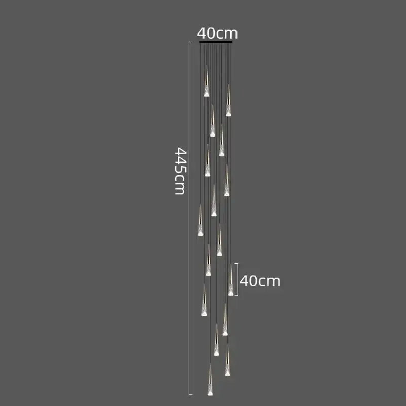 Modern minimalist decorbites led rain drop chandelier with transparent crystal droplets and black ceiling mount
