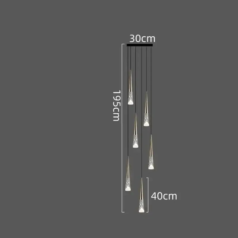 Modern minimalist decorbites led rain drop pendant light with five crystal glass droplets and black ceiling mount