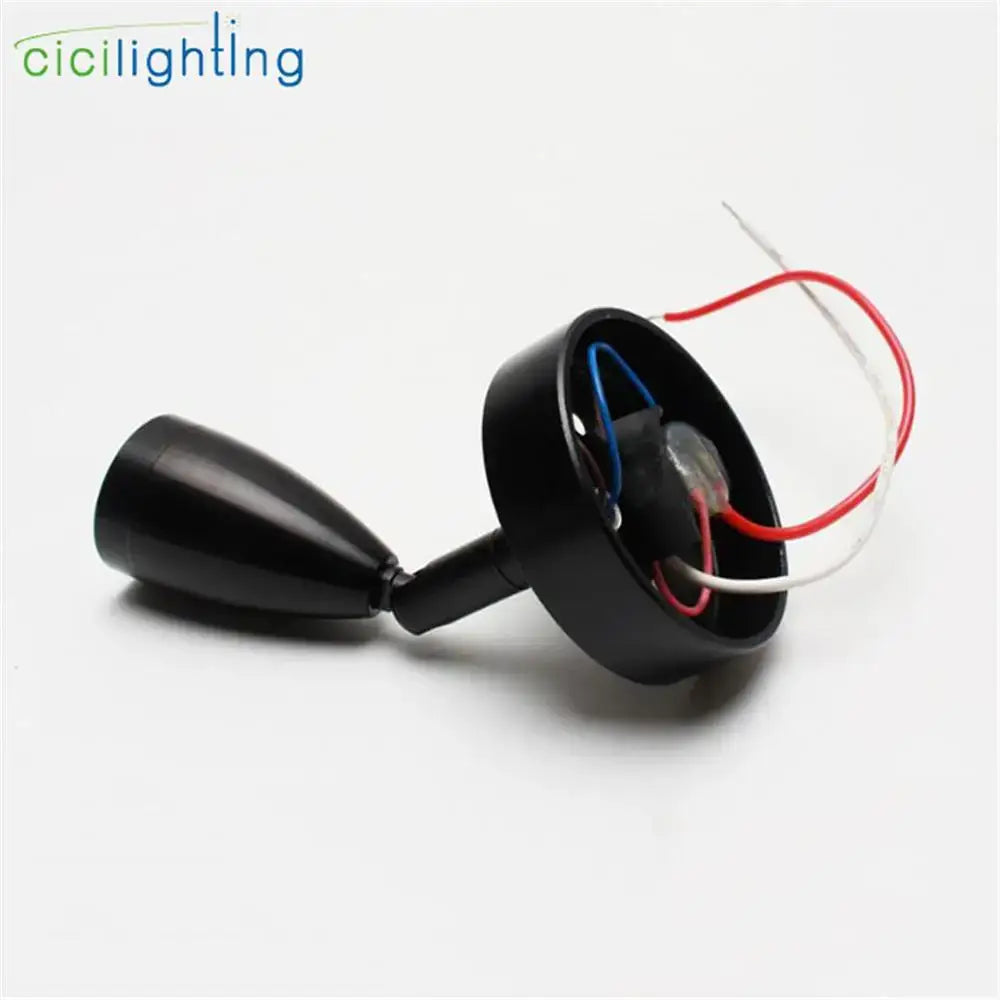 Black plastic ceiling decorbites led reading light fixture with exposed red white and blue wires for RV and motorhome use