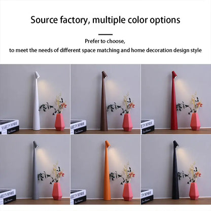 Modern minimalist decorbites™ led rechargeable desk lamp with tapered design matte finish in multiple colors for study use