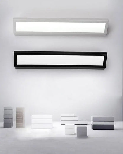 Modern decorbites led rectangle wall lamp with sleek white and black frames featuring minimalist anti-dazzle design