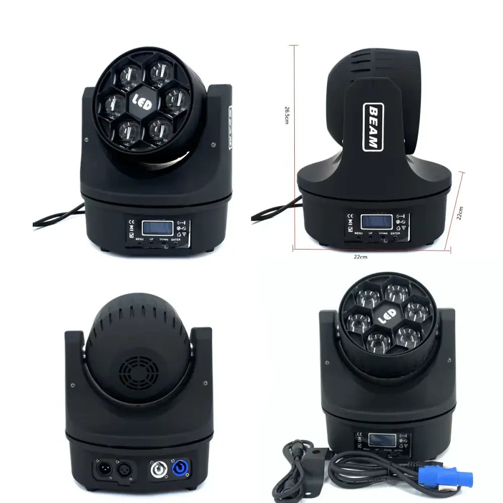 Black beam decorbites led rgbw six bees eyes moving head spotlight with six leds and control panel for stage lighting