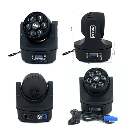 Black beam decorbites led rgbw six bees eyes moving head spotlight with six leds and control panel for stage lighting