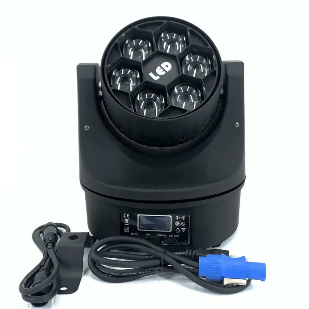 Black led stage lighting with six bees eyes clear lens emitters in hexagonal pattern for decorbites led rgbw beam wash