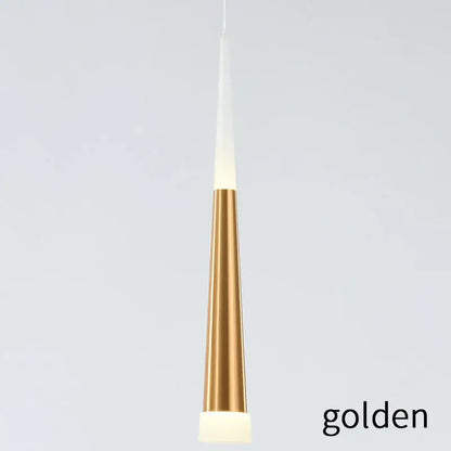 Decorbites™ led ring chandelier with golden cone pendant, metallic finish, and frosted glass accents for modern villa decor