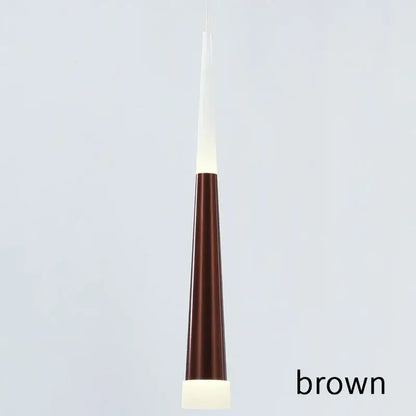 Brown conical led ring chandelier pendant light with sleek tapered design and frosted glass accents for modern villa decor