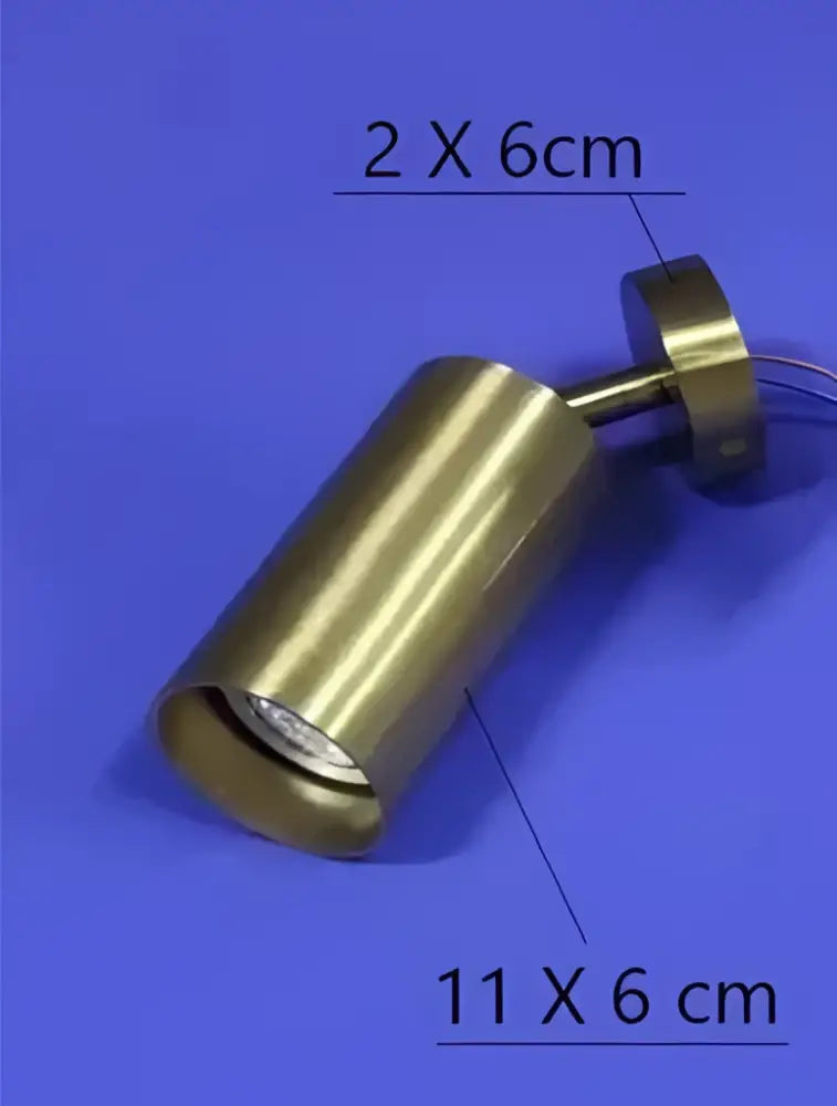 Brass-finished decorbites™ led rotatable wall lamp with cylindrical spotlight and adjustable mounting bracket in black gold white