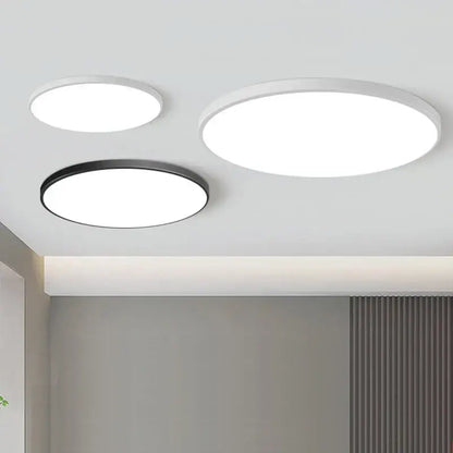 Decorbites™ modern thin led round ceiling light in white and black with sleek minimalist design for kitchen and bedroom