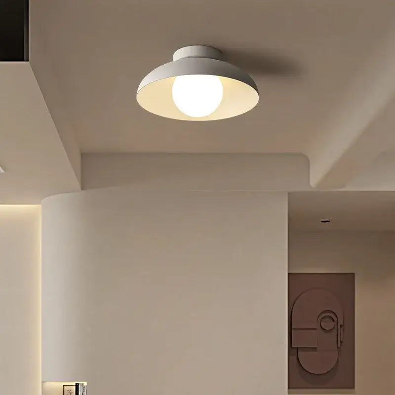 DecorBites™ modern white LED round ceiling light with minimalist design and soft glow for living room bedroom corridor