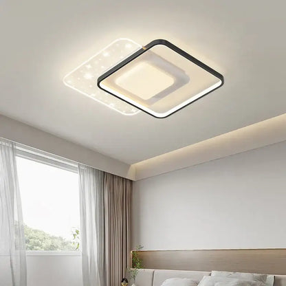 Decorbites™ led round ceiling light with sleek black frame and soft white illumination for modern indoor spaces