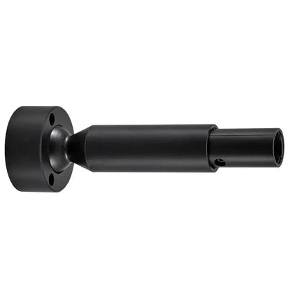 Black matte metal ceiling fan adapter with flanged base and threaded rod end for decorbites led skyline linear wall use