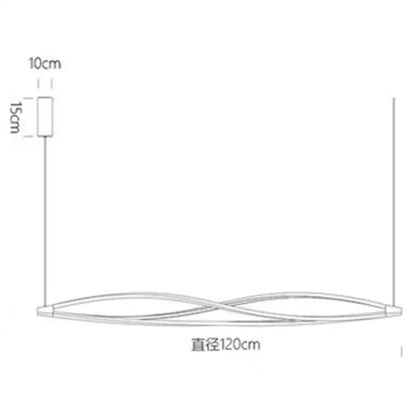 A sleek decorbites led spiral aluminum pendant light with intertwined curved rods for modern home and office decor