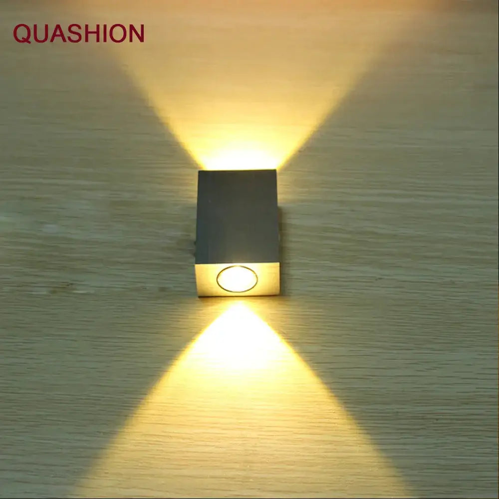 Modern black and gold decorbites led square wall lamp with sleek rectangular design for bedroom dining and restroom lighting