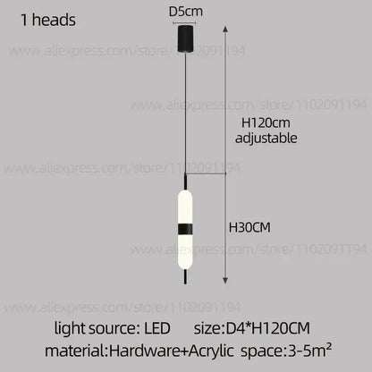 Black and white adjustable led pendant light with sleek modern design for decorbites led staircase chandelier ceiling use