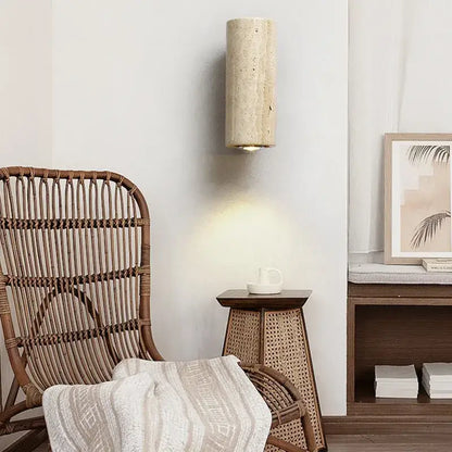 Beige stone wabi-sabi retro decorbites led stone wall sconce with a warm soft glow for home decor