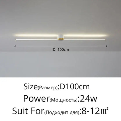 Modern 100cm decorbites led strip ceiling light with sleek white body and gold accent for stylish indoor lighting