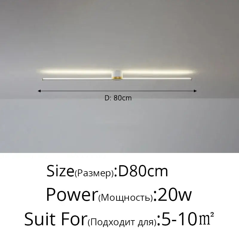 Modern minimalist decorbites led strip ceiling light with white and gold finish and central ambient led strip ceiling fixture