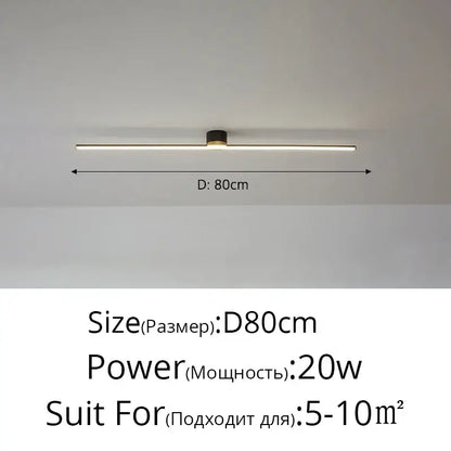 Modern minimalist decorbites led strip ceiling light with sleek black fixture and warm white illumination for indoor use
